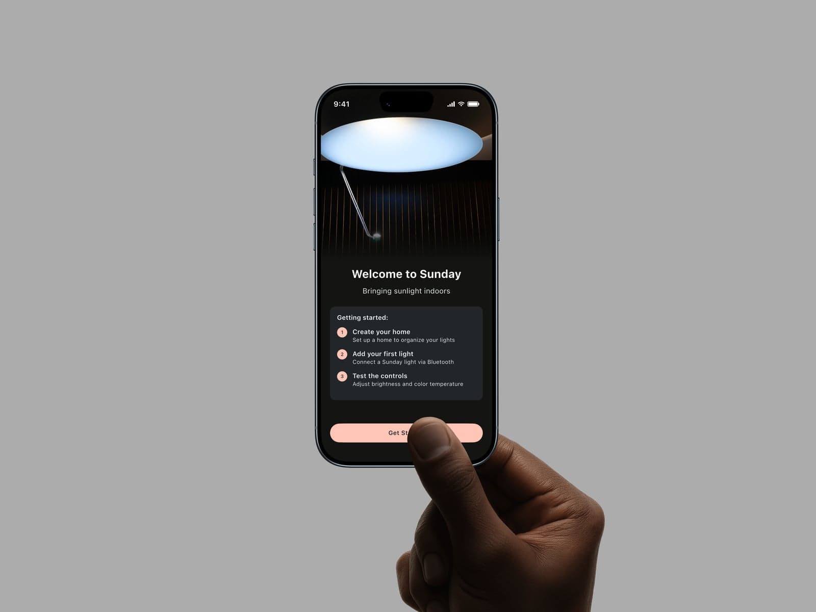 Sunday Light — Welcome screen in hand