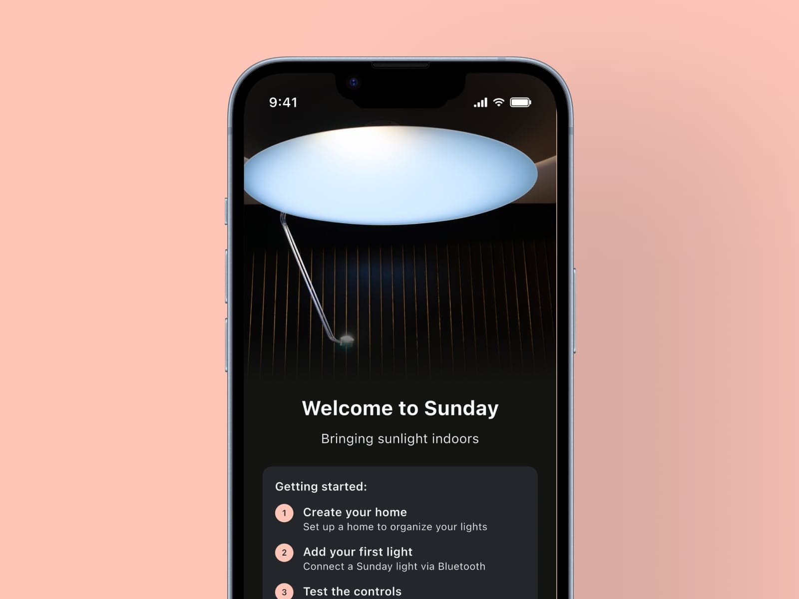 Sunday Light — Welcome screen