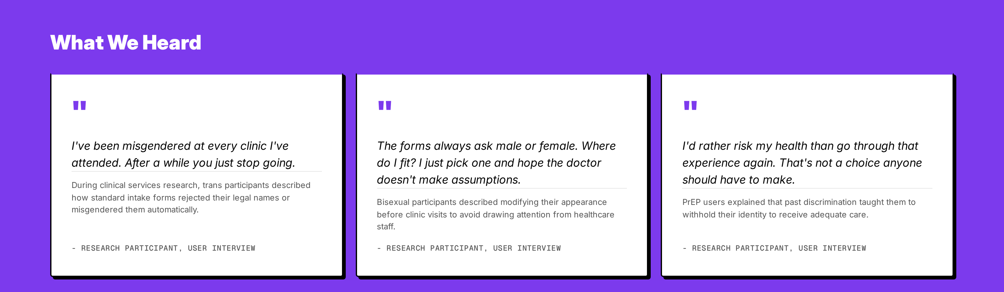 User quote callout: redacted pull-quote with research citation