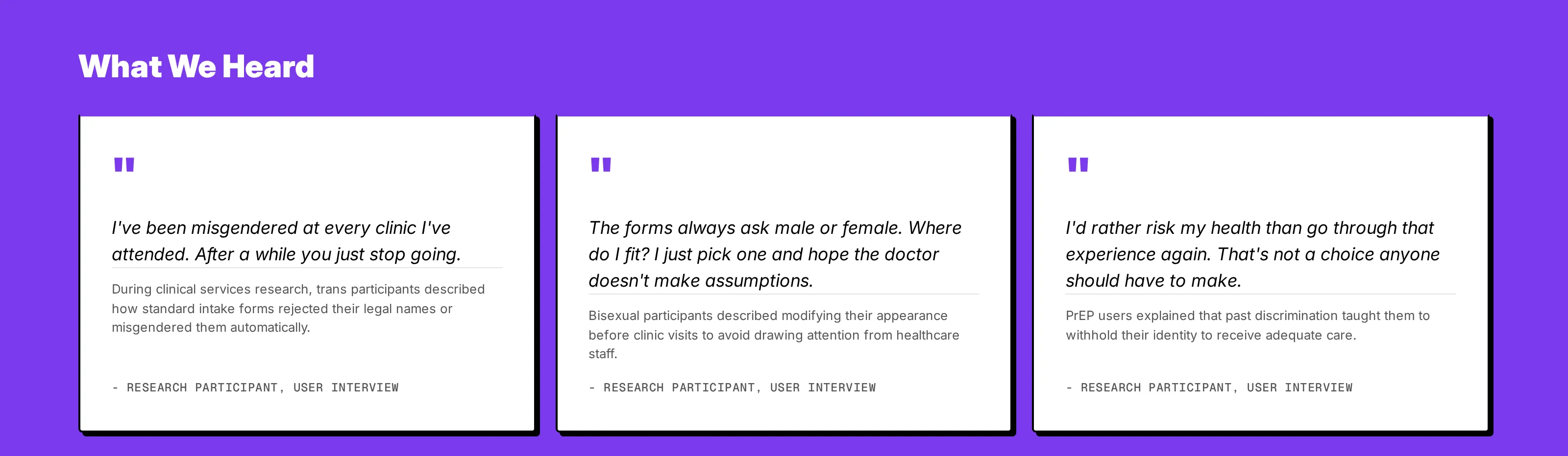 User quote callout: redacted pull-quote with research citation